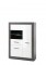 [ Justus.three ] - Vitrine Beton dunkel Weiß Hochglanz