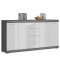 Sideboard Rauchsilber Weiß Hochglanz