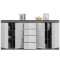 Sideboard Rauchsilber Weiß Hochglanz