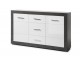 Sideboard Beton dunkel Weiß Hochglanz