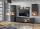 TV Lowboard Schwarz und Artisan Eiche